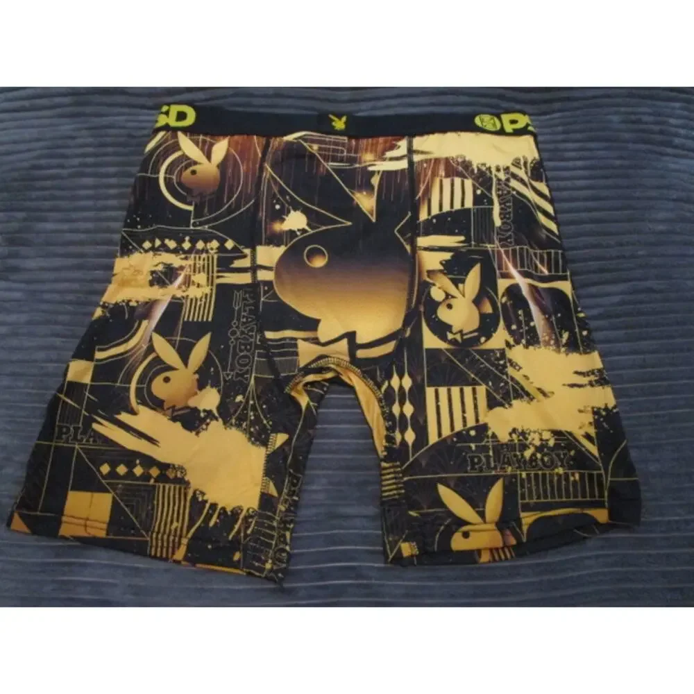 PSD Playboy Deco Black & Gold Men's Large Underwear Boxer Briefs
